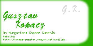 gusztav kopacz business card
